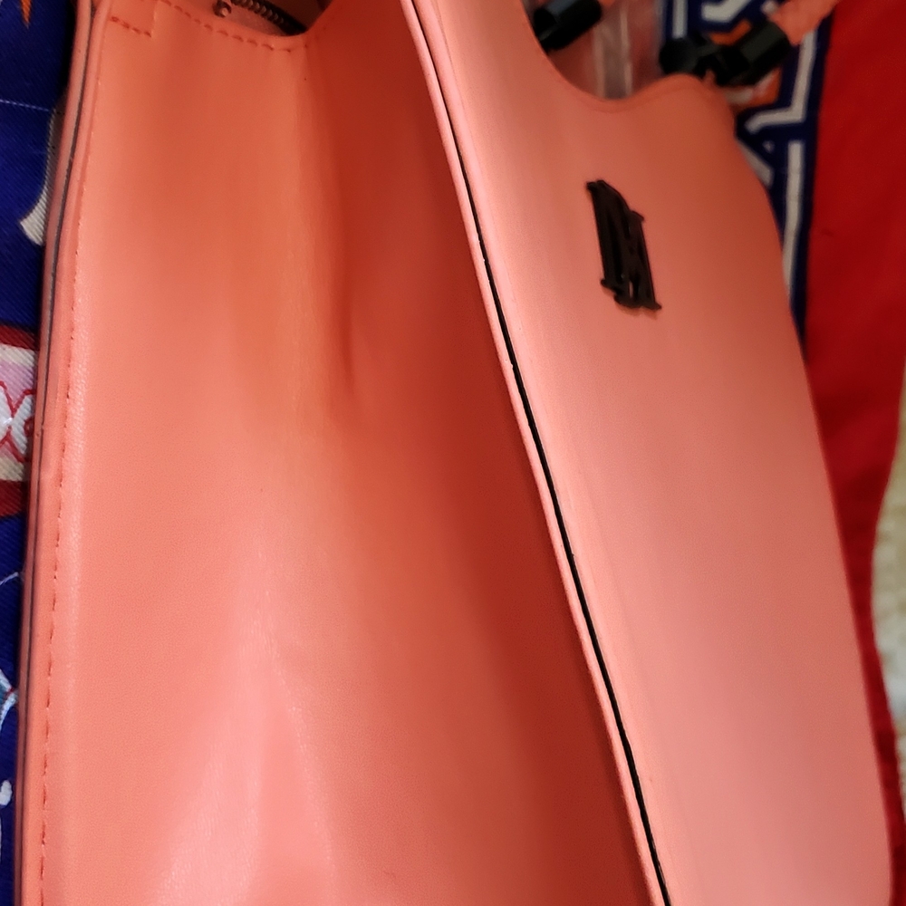 Badgley Mischka Coral Color Vegan Leather . Satchel.NWT - Picture 2 of 7